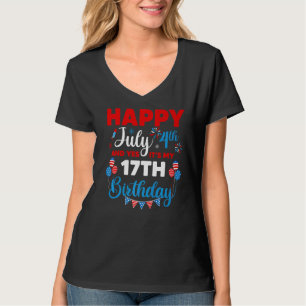 T-shirt Joyeux 4 juillet Et oui c'est mon 17e anniversaire