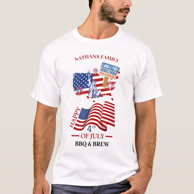 T-shirt Joyeux 4 juillet fête de l'indépendance photo de l (Devant)