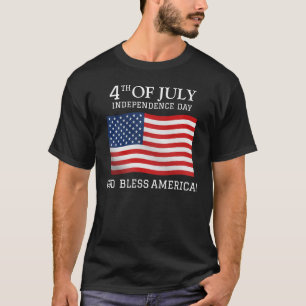 T-shirt Joyeux 4 juillet Fête de l'Indépendance Rouge Blan