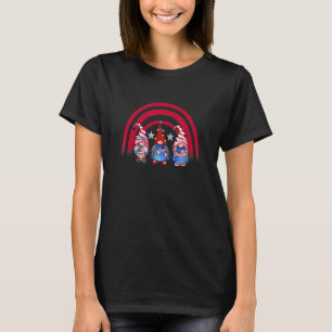 T-shirt Joyeux 4 juillet Gnomes Rainbow Patriotic America