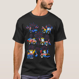 T-shirt Joyeux 4 juillet grue Excavateur Tod de constructi