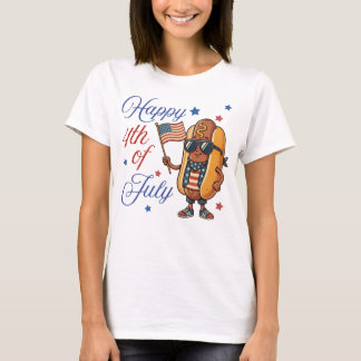 T-shirt Joyeux 4 juillet Hotdog