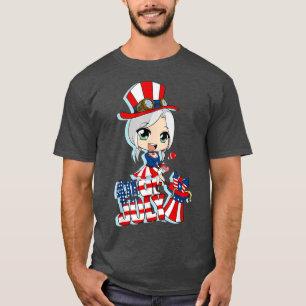 T-shirt Joyeux 4 juillet Japonais Anime Merch Manga mignon