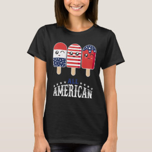 T-shirt Joyeux 4 juillet Patriotique Popsicle US Drapeau 4