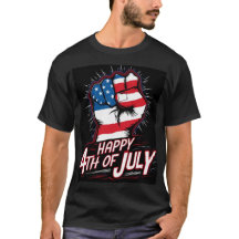 Joyeux 4 juillet poing serré noir patriotique