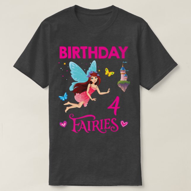 T-shirt Joyeux 4e anniversaire Fille fête d'anniversaire 4 (Design devant)