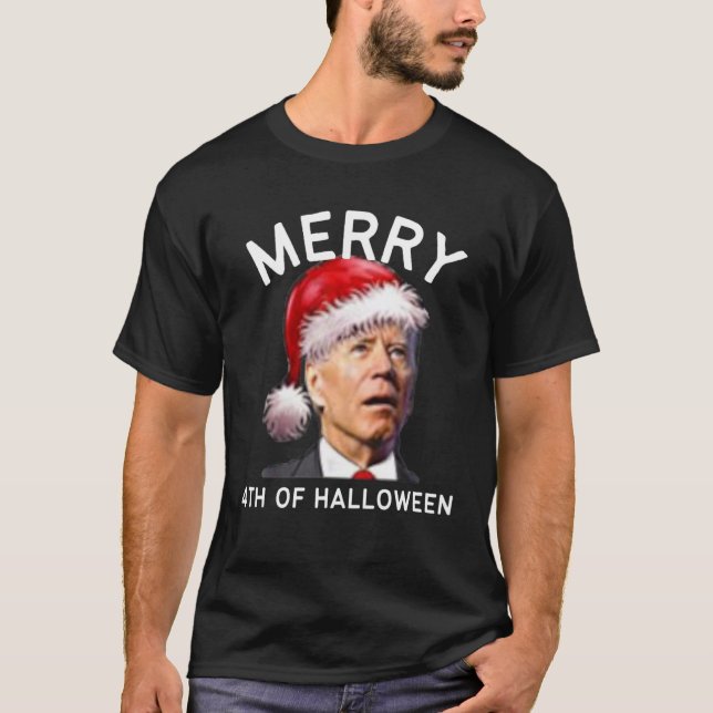 T-shirt Joyeux 4ème d'Halloween Funny Joe Biden Noël8 (Devant)