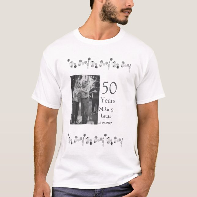 T-shirt Joyeux 50e anniversaire ajouter nom du couple date (Devant)