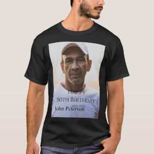 T-shirt Joyeux 50e anniversaire nom photo année homme simp