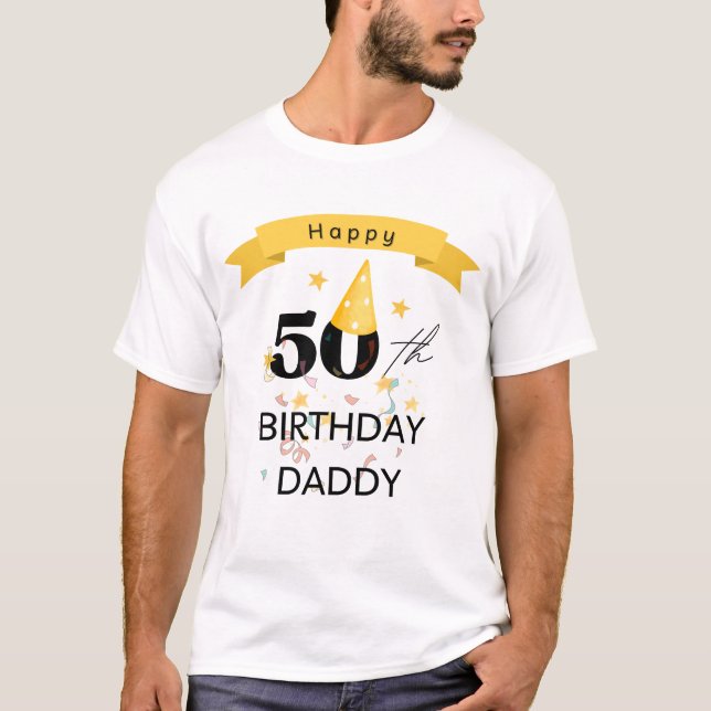 T-shirt Joyeux 50e anniversaire papa (Devant)