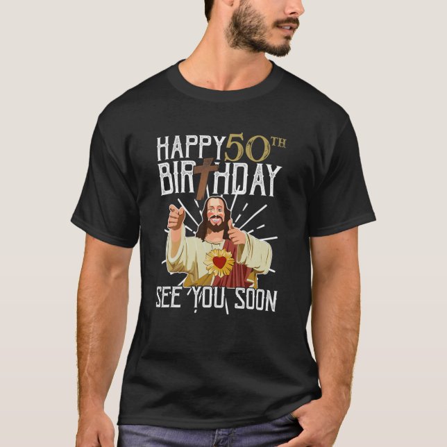 T-shirt Joyeux 50E Vous Voir Bientôt Anniversaire Drôle (Devant)