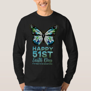 T-shirt Joyeux 51e Jour de la Terre Fleur Monarque Papillo