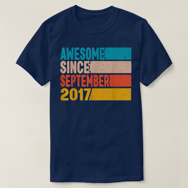 T-shirt Joyeux 5 Ans 5 Ans Awesome depuis Septem (Design devant)