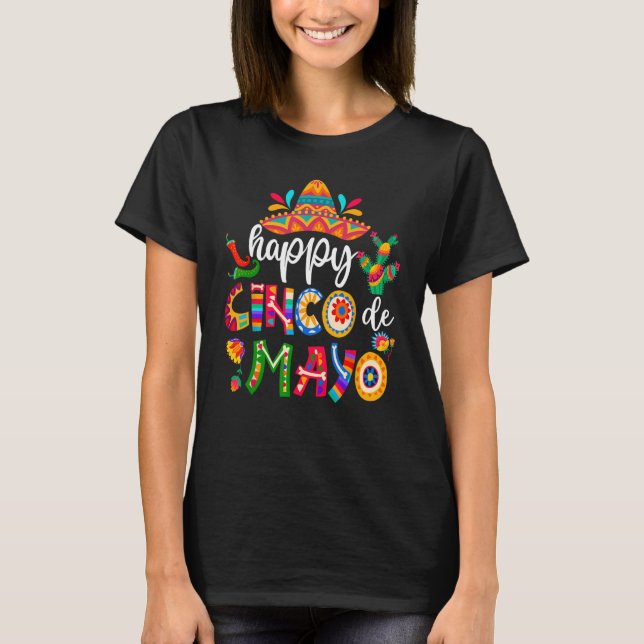 T-shirt Joyeux 5 De Mayo Cinco Viva Mexique Pour Hommes Fe (Devant)