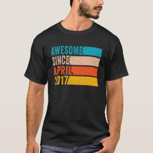 T-shirt Joyeux 5E Anniversaire 5 Ans Awesome Depuis Avril