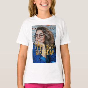 T-shirt Joyeux 60e anniversaire Script photo personnalisée
