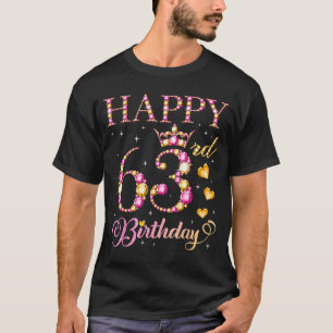 T-shirt Joyeux 63e Anniversaire 63 Ans Hommes Femmes Anniv
