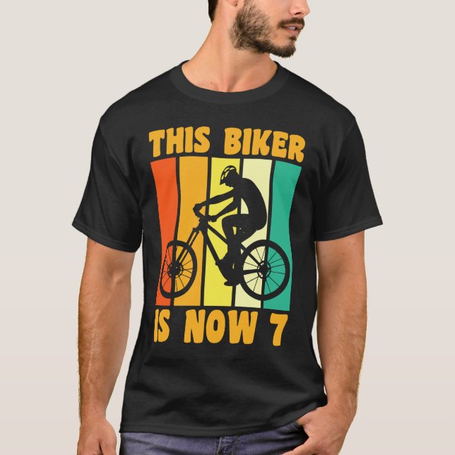 T-shirt Joyeux 7e anniversaire 7 ans vélo vieux 7e B (Devant)