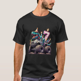 T-shirt Joyeux 7e anniversaire Je suis 7 Dinosaure Drôle T