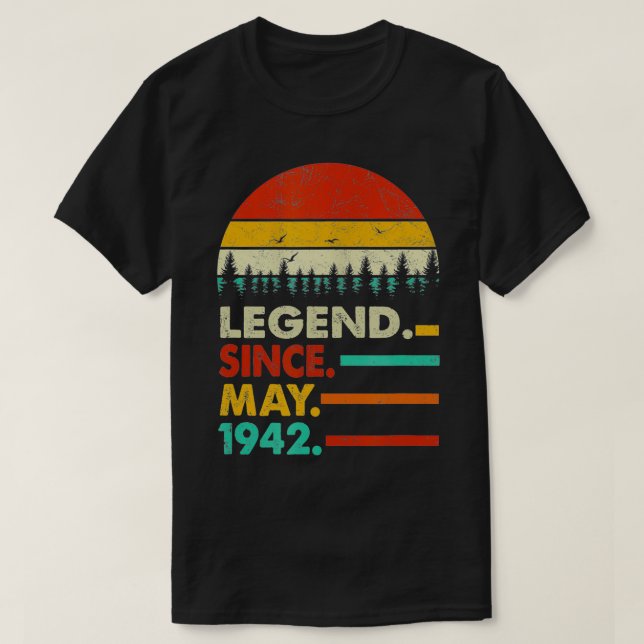 T-shirt Joyeux 80e anniversaire fête 80 ans légende depuis (Design devant)