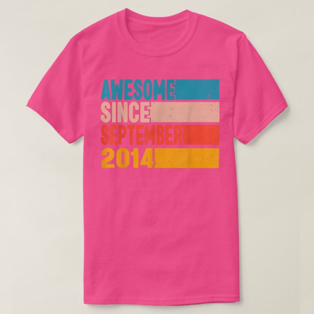 T-shirt Joyeux 8 Ans 8 Ans Awesome depuis Septem (Design devant)