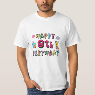T-shirt Joyeux 8e anniversaire. 8 ans de voeux