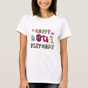 T-shirt Joyeux 8e anniversaire. Surprise de 8 ans