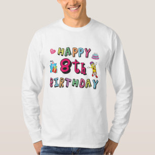 T-shirt Joyeux 8ème anniversaire. 8 ans anniversaire.