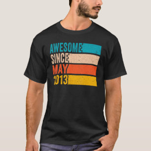 T-shirt Joyeux 9 Anniversaire Fête 9 Anniversaire Awesome 
