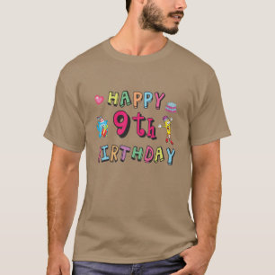 T-shirt Joyeux 9e anniversaire pour les enfants de 9 ans