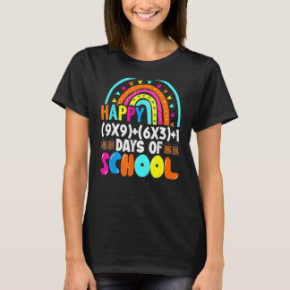 T-shirt Joyeux (9X9)+(6X3)+1 Jour De L'École Drôle 100 Jou