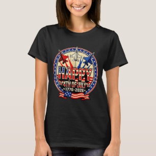 T-shirt Joyeux américain 1776 2026 États-Unis patriotique 