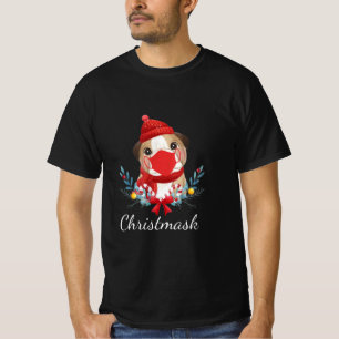 T-shirt Joyeux Amoureux des chiens de Noël Bulldog portant