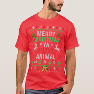T-shirt Joyeux animal de Noël sale Ya Chemise Funny Noël