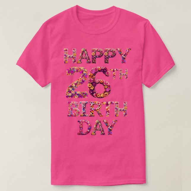 T-shirt Joyeux anniversaire 26e (Design devant)