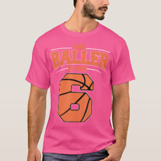 T-shirt Joyeux Anniversaire 6E 6 Ans Basketball Garçons Si