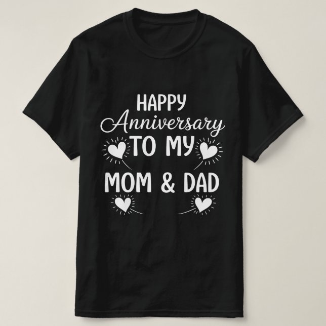 T-shirt Joyeux anniversaire à ma mère et à mon père (Design devant)