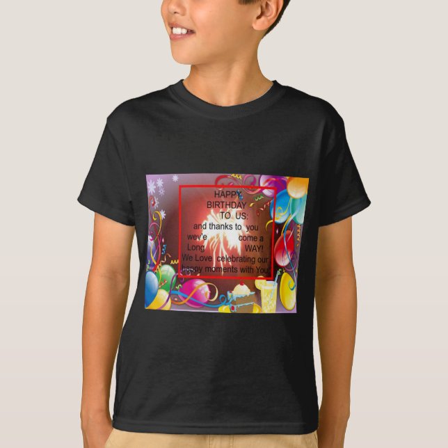 T-shirt Joyeux anniversaire à nous Art Imprimer (Devant)