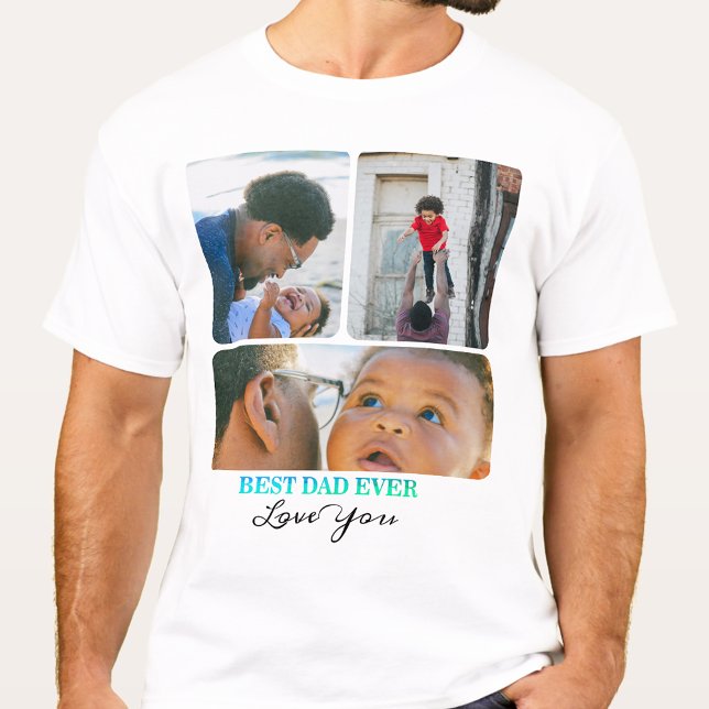 T-shirt Joyeux anniversaire à papa, Photo Collage cadeau, (Créateur téléchargé)