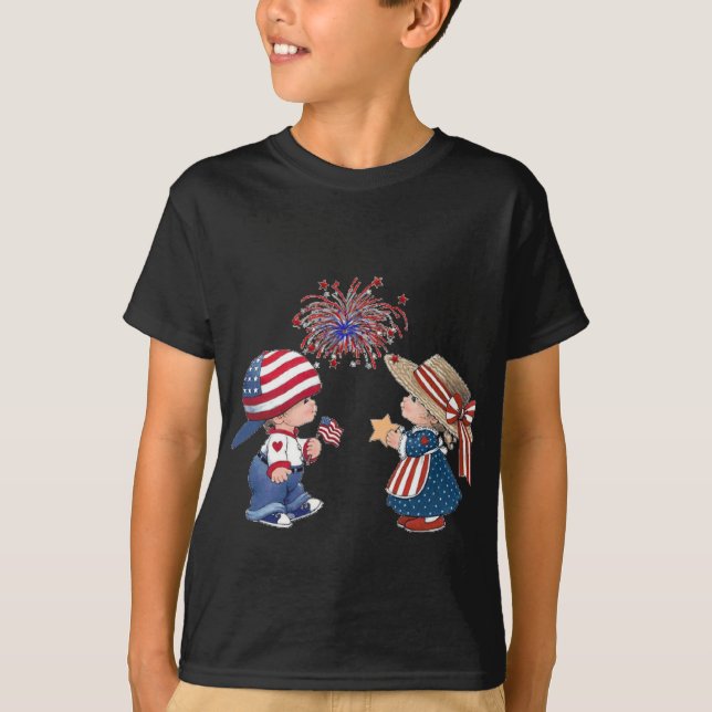 T-shirt Joyeux anniversaire America Kids (Devant)