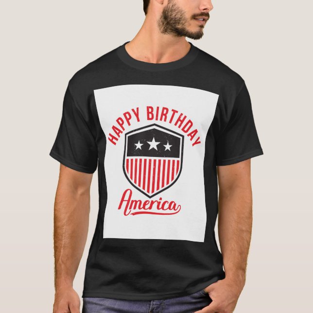 T-shirt Joyeux anniversaire, Amérique (Devant)