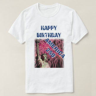T-shirt Joyeux Anniversaire Amérique 250 Étoiles Rayures B