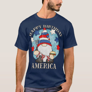 T-shirt Joyeux Anniversaire Amérique 4 juillet Drôle Barbe