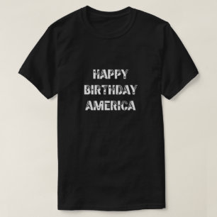 T-shirt Joyeux Anniversaire Amérique étoiles rayures noir 