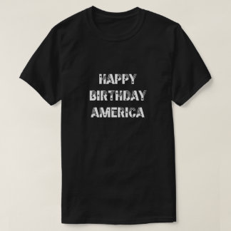 T-shirt Joyeux Anniversaire Amérique étoiles rayures noir 