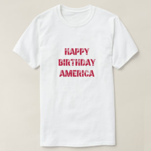 T-shirt Joyeux Anniversaire Amérique étoiles rayures rouge