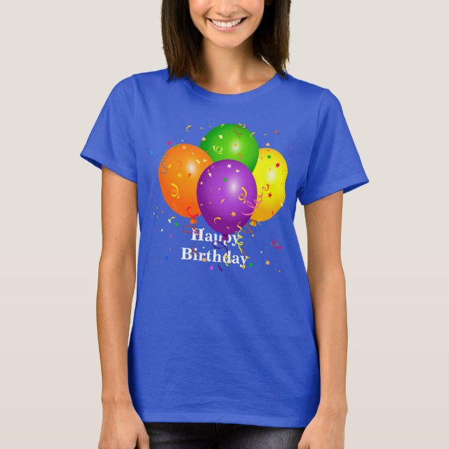 T-shirt "Joyeux anniversaire", Ballons de fête (Devant)