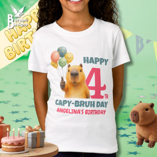 T-Shirt Joyeux anniversaire CAPYBRU 4 ans personnalisé Cap