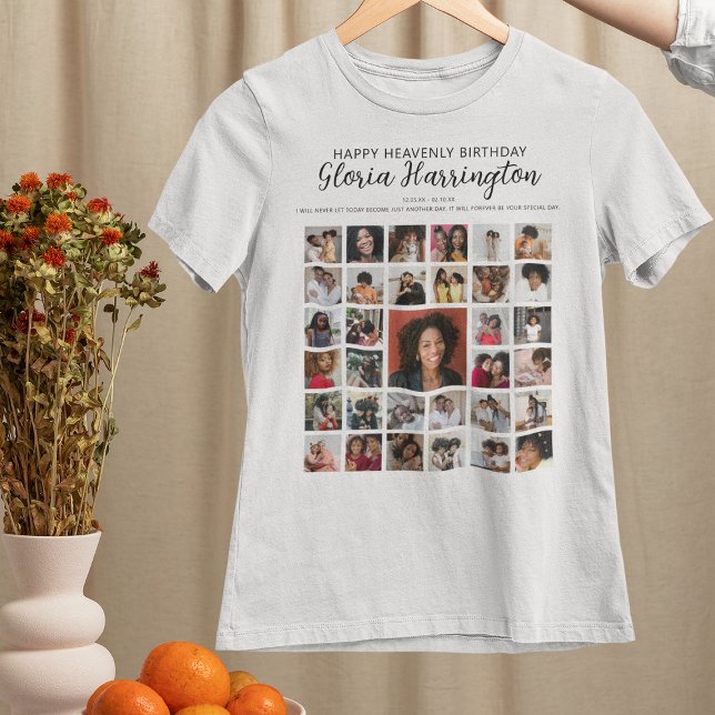 T-shirt Joyeux anniversaire céleste | Mémorial de l'hommag (Créateur téléchargé)