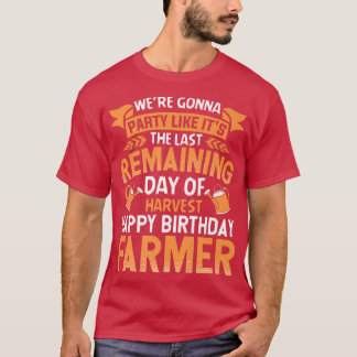 T-shirt Joyeux anniversaire Farmer Party Funny Farming Tra